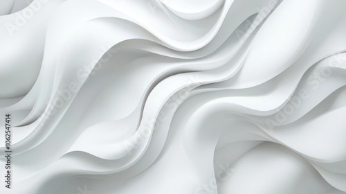 Abstract White Curved Surface with Subtle Shadows