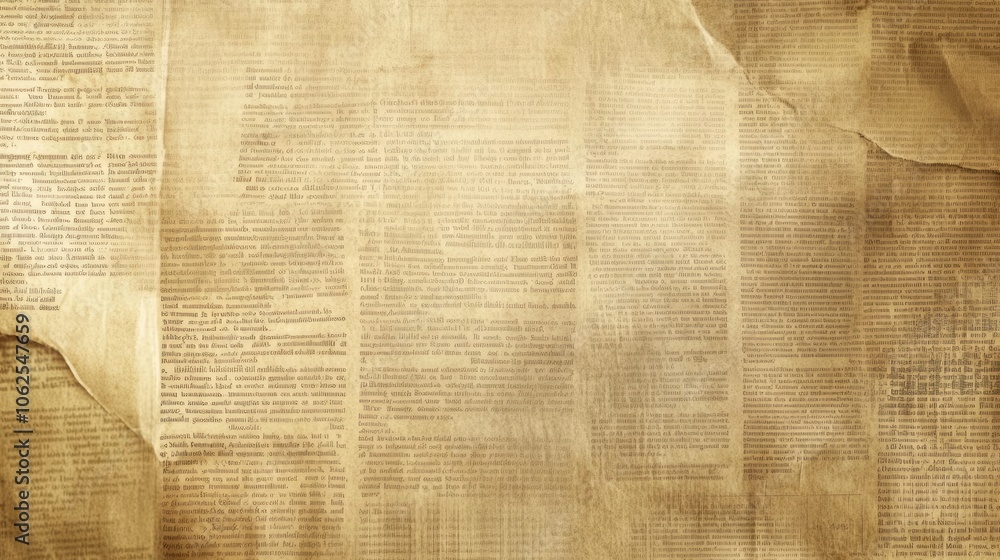 Fototapeta premium Old, Worn Paper with Indecipherable Text and Faded Ink