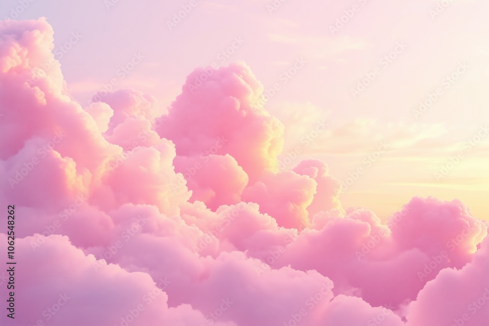fantasy illustration - pink cloud on a soft background in pastel colors. fantasy illustration - pink cloud on a soft background in pastel colors.