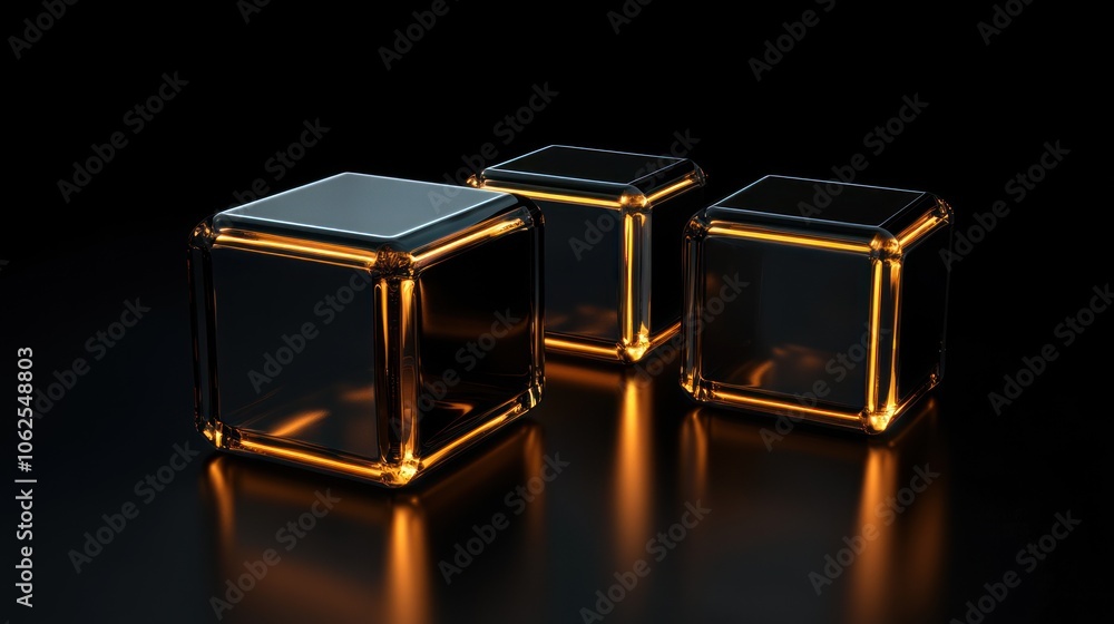 Three Glowing Cubes Three Glowing Cubes