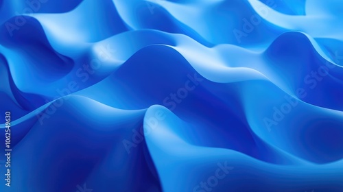 Wallpaper Mural Abstract Blue Wavy Surface with Smooth, Flowing Lines Torontodigital.ca