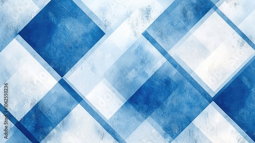 Wallpaper Mural Abstract Geometric Pattern of Blue and White Squares Torontodigital.ca