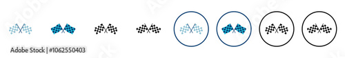 Race flag icon vector isolated on white background. Competition sport flag line vector icon. Racing flag. Start finish flag. Checkered. Start