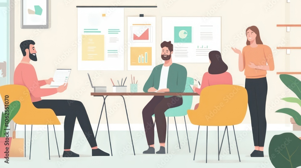 Business Meeting Presentation Illustration Business Meeting Presentation Illustration