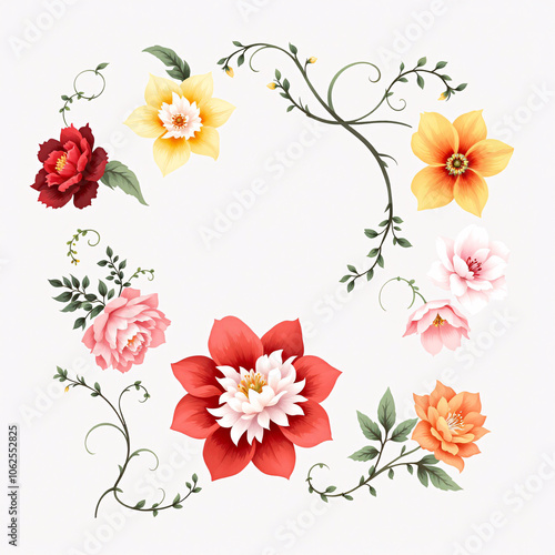 floral frame with flowers
