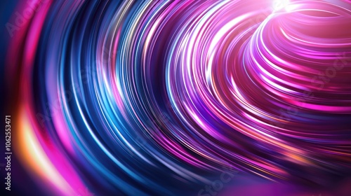 Abstract Swirling Pattern of Neon Pink and Blue Lines photo