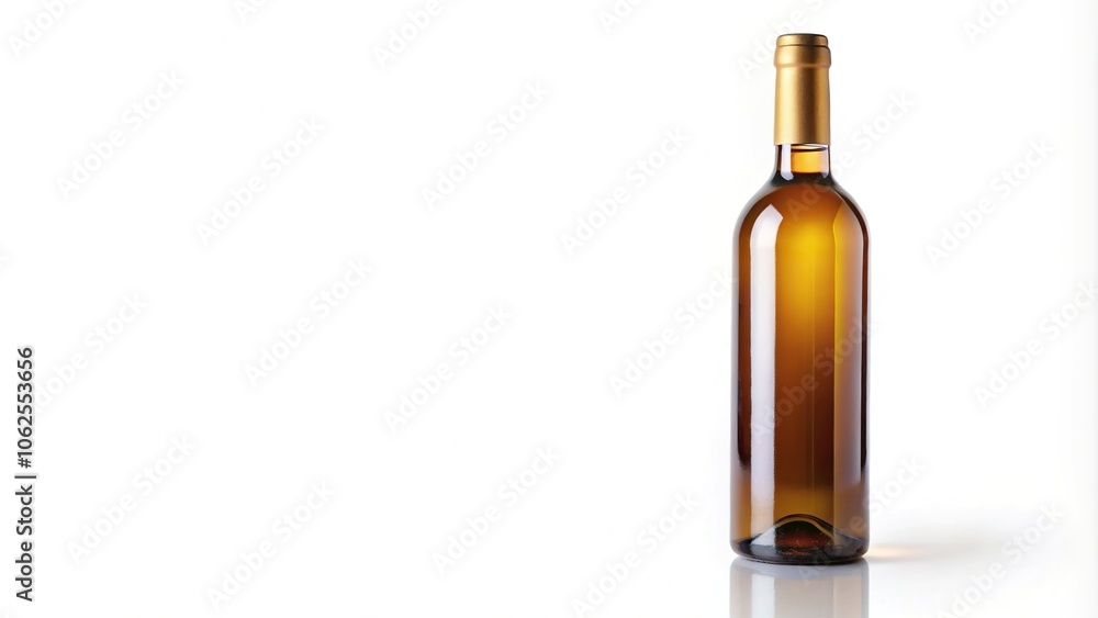 Wide angle wine bottle on white background isolated Wide angle wine bottle on white background isolated