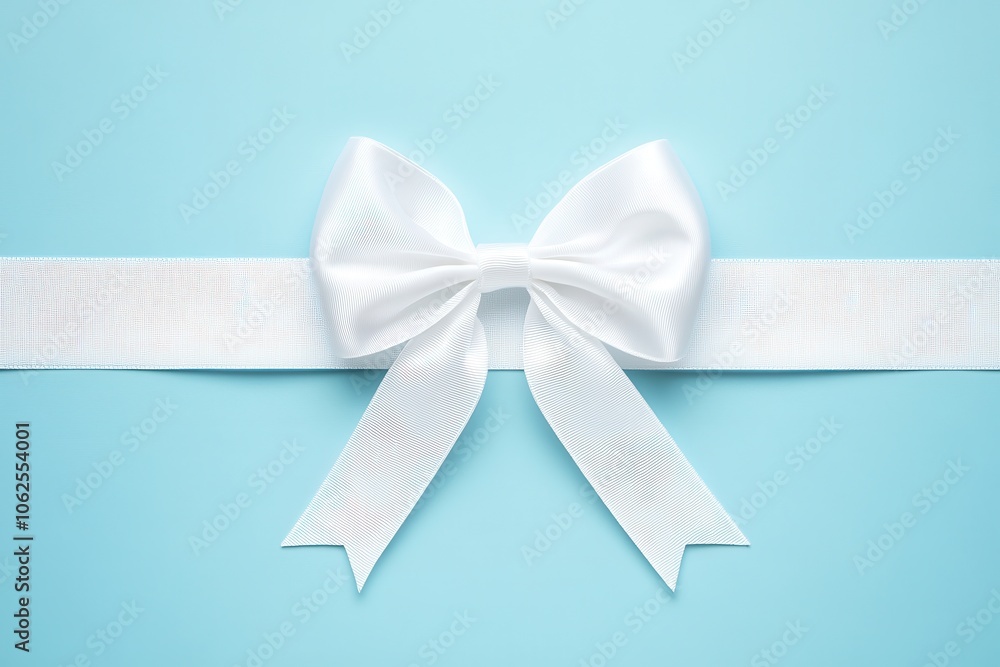 Elegant White Ribbon on Soft Pastel Background Elegant White Ribbon on Soft Pastel Background