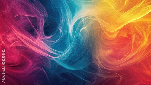 Abstract Colorful Swirling Lines and Shapes