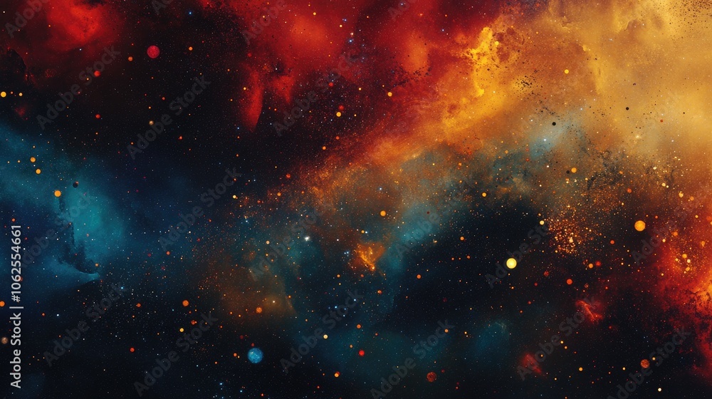 Cosmic Nebula with Scattered Stars and Nebular Clouds Cosmic Nebula with Scattered Stars and Nebular Clouds