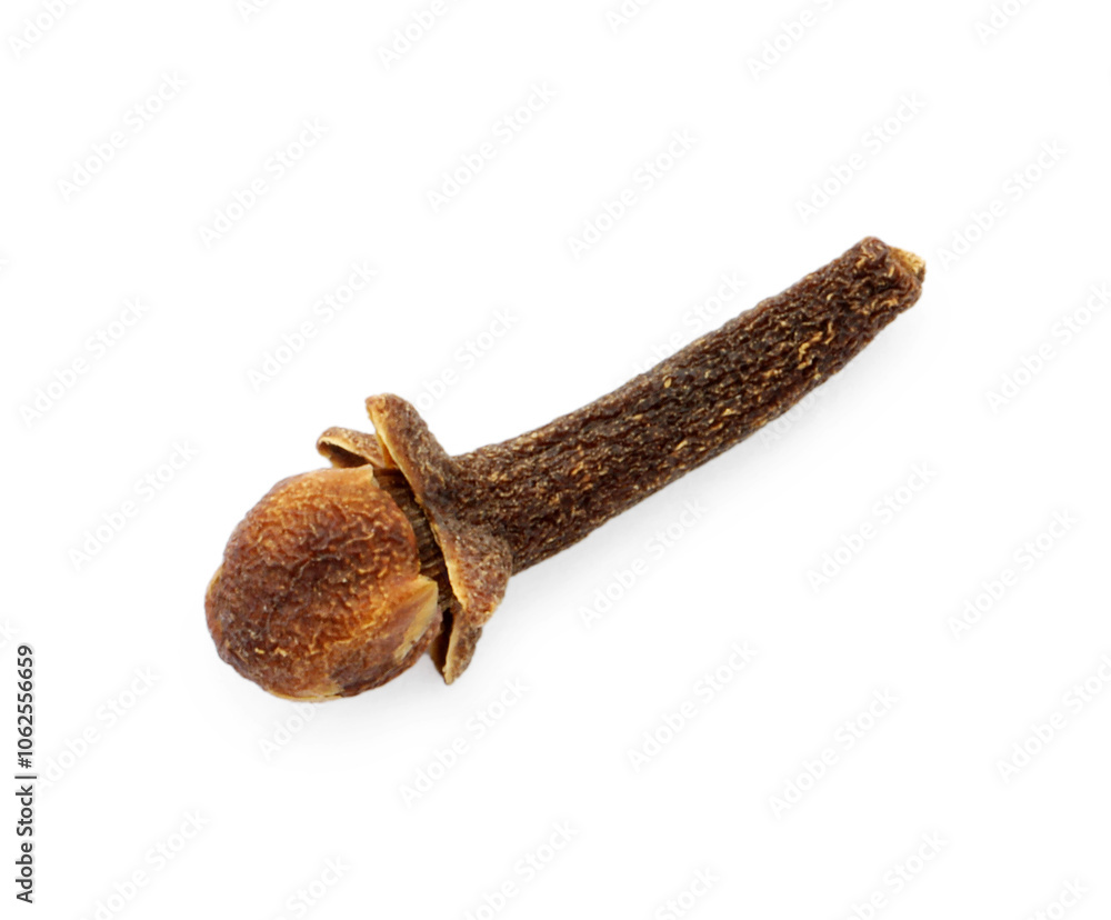 Aromatic spice. Dry clove bud isolated on white, top view Aromatic spice. Dry clove bud isolated on white, top view