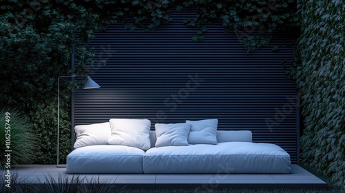 Cozy Outdoor Lounge Area at Night