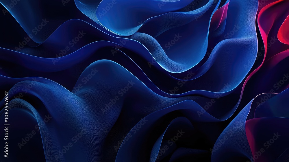 Fototapeta premium Abstract Dark Blue and Red Swirling Waves