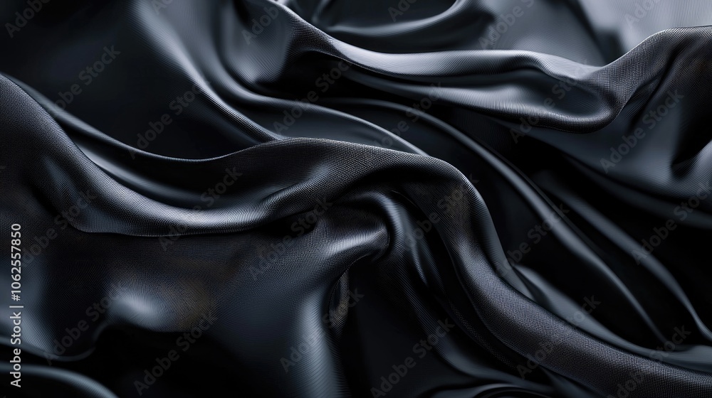 Obraz premium Abstract Draped Black Fabric with Textured Surface