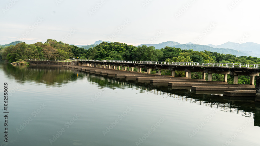 Empty concrete bridge with natural view Empty concrete bridge with natural view