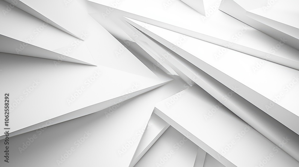 Abstract White Geometric Shapes in a Diagonal Pattern Abstract White Geometric Shapes in a Diagonal Pattern