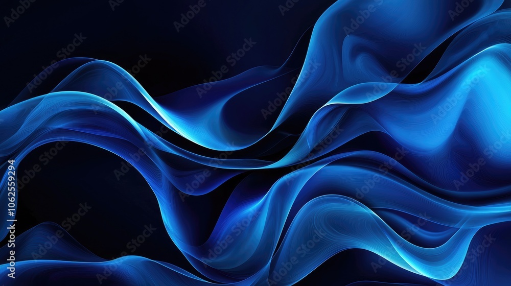 Fototapeta premium Abstract Blue and Black Swirling Waves