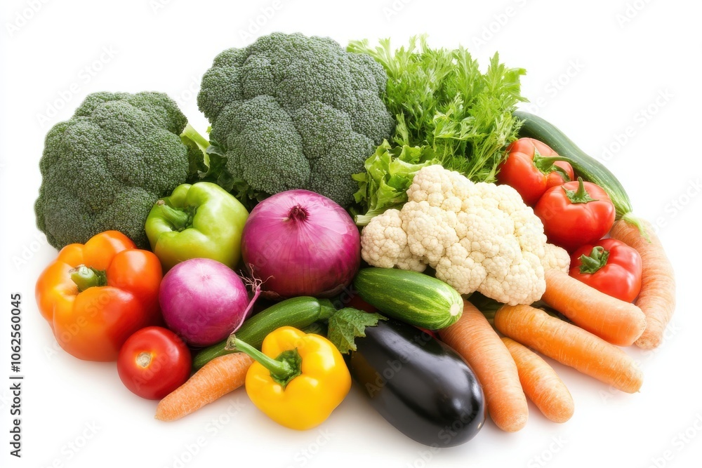 Fresh Vegetables Arrangement on White Background Fresh Vegetables Arrangement on White Background