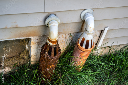 sump pump drain line. Sewerage system problem