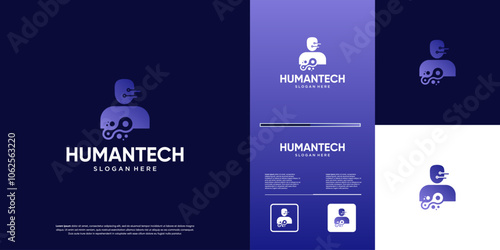 human logo technology , connection , abstract modern , design graphic template.