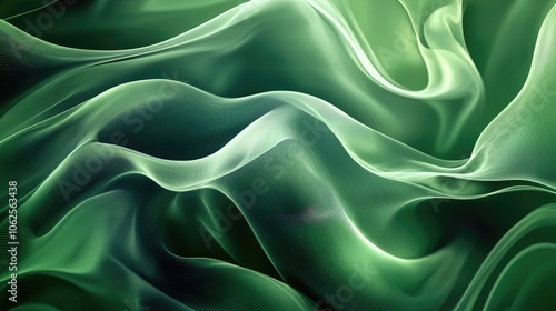 Abstract Green Swirling Fabric Texture