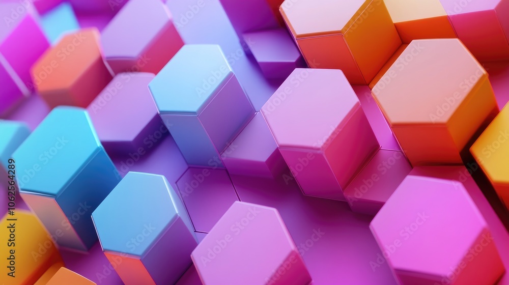 Abstract Colorful Hexagon Pattern Abstract Colorful Hexagon Pattern