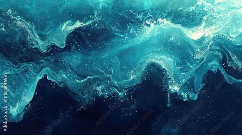 Abstract Swirling Blue and White Paint with Glittering Specks Abstract Swirling Blue and White Paint with Glittering Specks