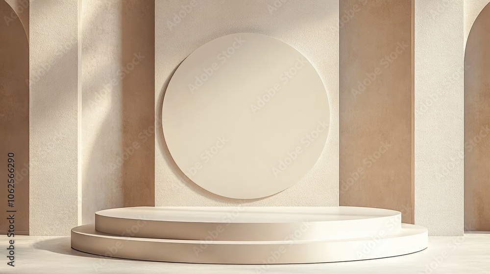 Minimalist Beige and White Product Display Platform Minimalist Beige and White Product Display Platform