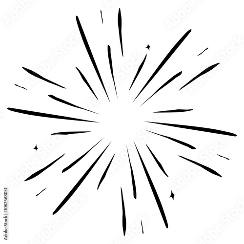 Hand drawn fireworks illustration 