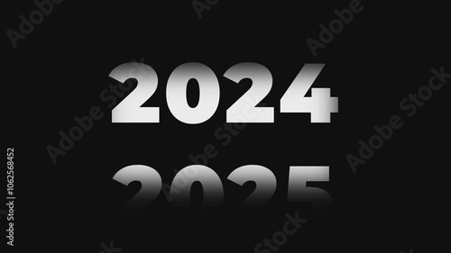 New year 2025 scroll animation. Rolling motion graphic new year.