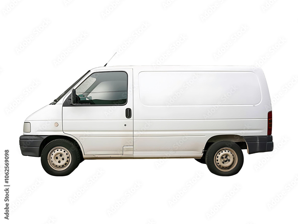 White Delivery Vehicle Isolated on Transparent White Delivery Vehicle Isolated on Transparent