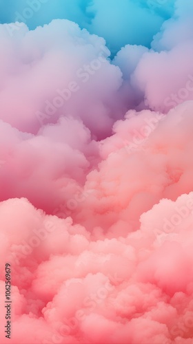 Pink and Blue Sky Cloudscape Dreamy Soft Abstract Background