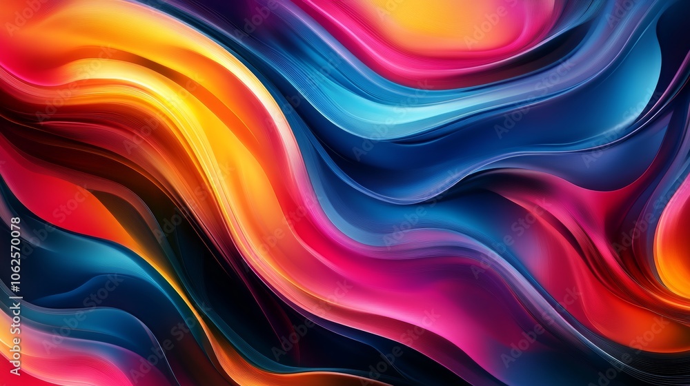 Colorful Abstract Background with Smooth Flowing Lines Colorful Abstract Background with Smooth Flowing Lines