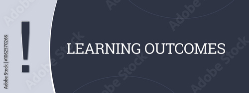 фотографія Learning outcomes. A blue banner illustration with white text.