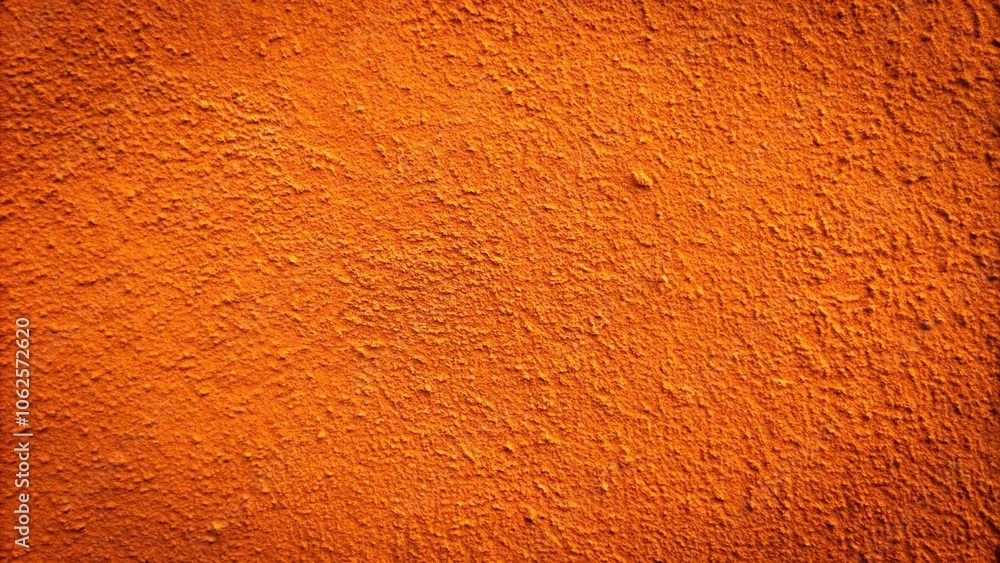 Naklejka premium Wide-angle bright orange cement wall with vintage painted texture, selective focus
