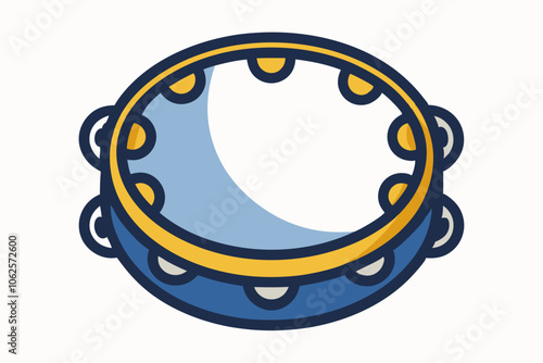  Closeup of a pandurate, the Spanish tambourine, on a white background photo