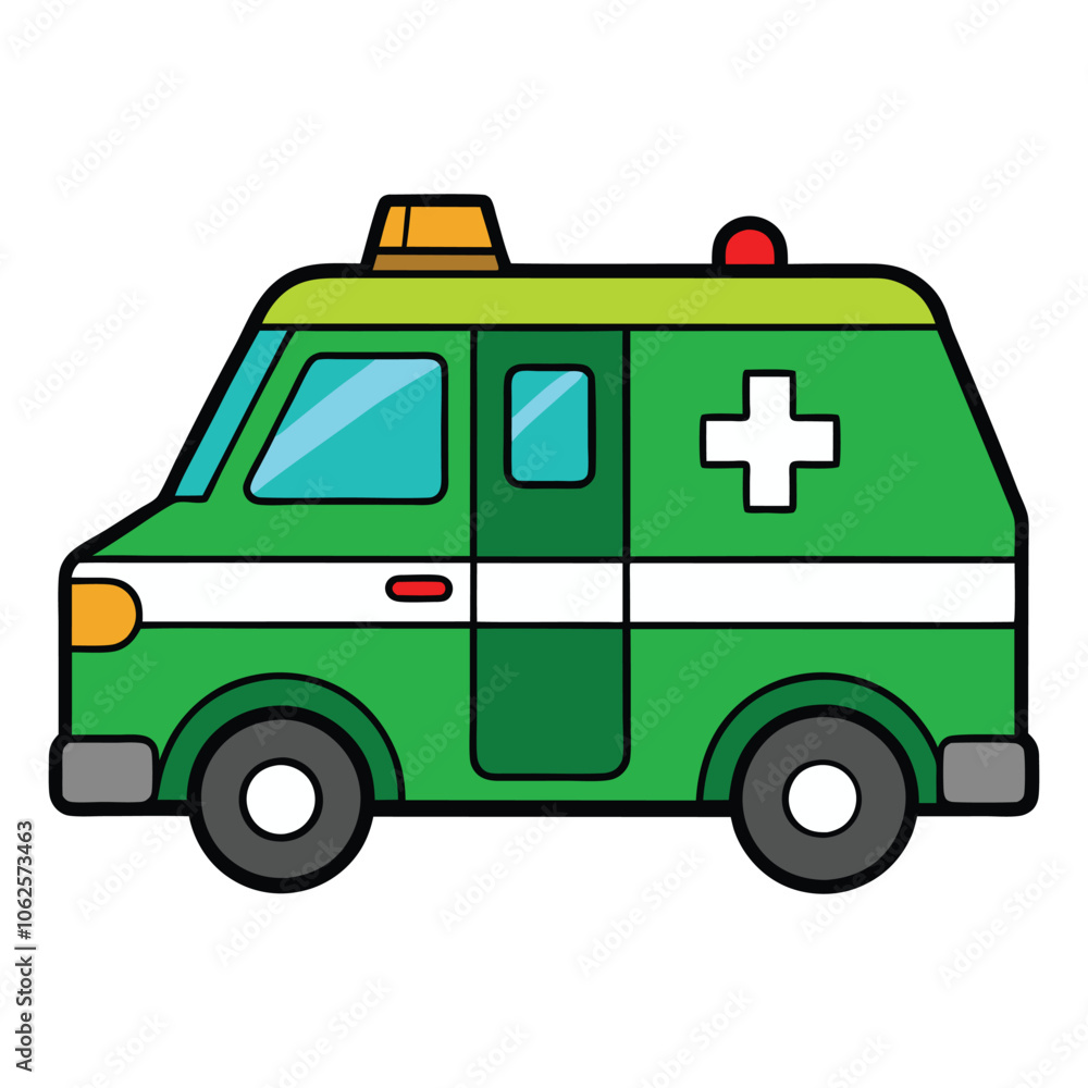 vector ambulance white background