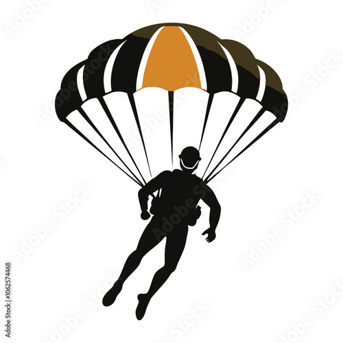 parachute man vector on white background