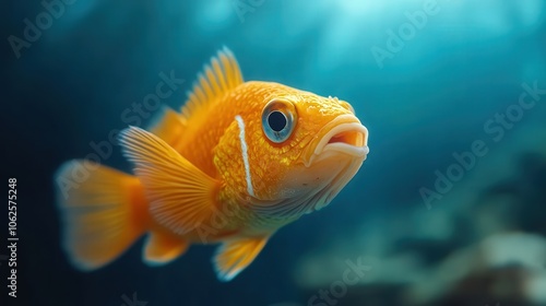 Close Up of Orange and White Fish in Blue Water Aquarium