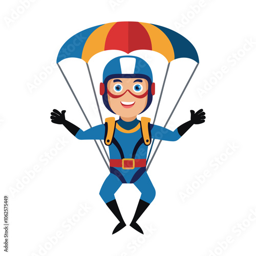 parachute man vector on white background