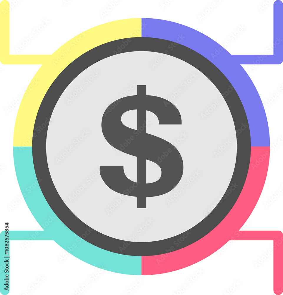 Graphic chart for data visualization with dollar sign icon Graphic chart for data visualization with dollar sign icon