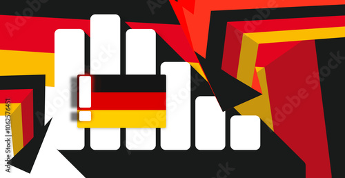 Arrow down, Germany flag co...