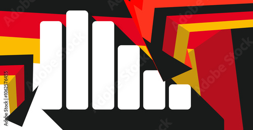 Arrow down, Germany flag co...