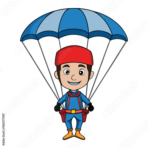 parachute man vector on white background