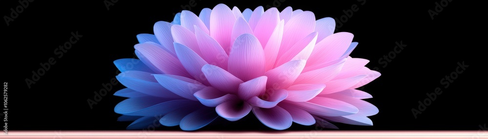 Abstract Pink and Blue Flower on Black Background Digital Art Floral Design Nature Ins Abstract Pink and Blue Flower on Black Background Digital Art Floral Design Nature Ins