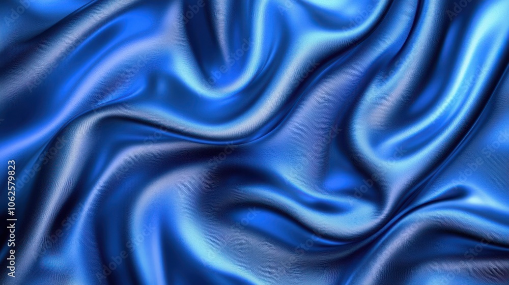 A vibrant blue satin fabric texture with smooth, flowing folds and soft sheen. A vibrant blue satin fabric texture with smooth, flowing folds and soft sheen.