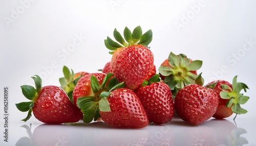 Strawberry on white background. Strawberry Fruit Isolated.