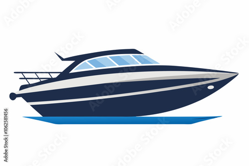  beautiful speed boat vector art illustration 
