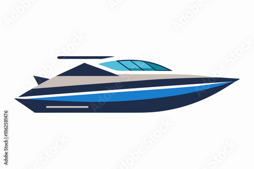  beautiful speed boat vector art illustration 