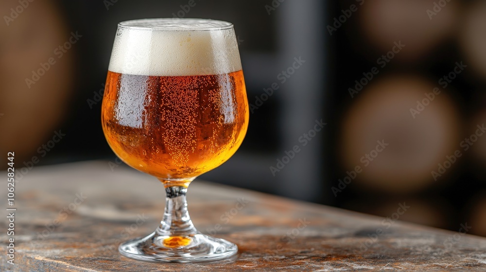 Cold Beer in Glass with Head Rustic Wooden Background Craft Beer Ale Lager Cold Beer in Glass with Head Rustic Wooden Background Craft Beer Ale Lager